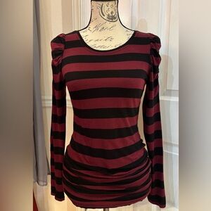 Y2K Metaphor Stripes Puffy Long Sleeve Shirt